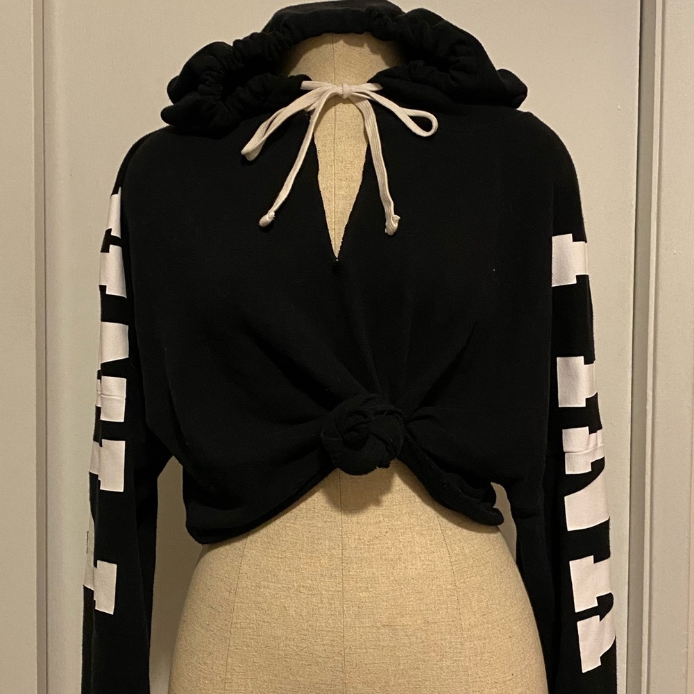 Pink cropped hoodie